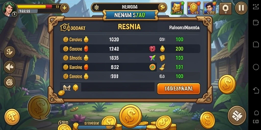 Menu upgrade item yang menarik dan informatif.
